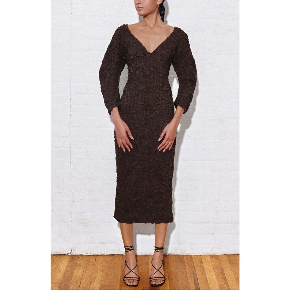 Elegant Brown Textured Dress